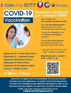 Young person receiving a Covid-19 vaccine
